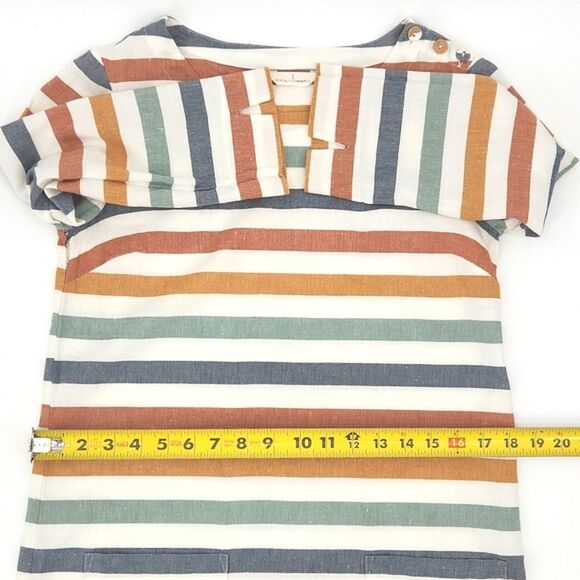 Seasalt Cornwall Glowing Skies Tunic Top Size 8  Women Multicolor Stripe Linen - Picture 8 of 10